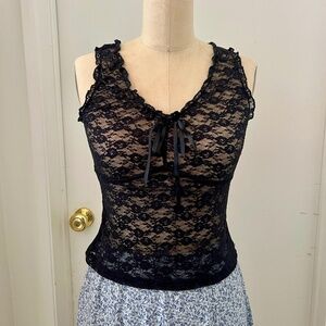 Brandy Melville Malena Black Lace Top